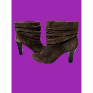 Nine West brown suede ankle bootie  3-inch heel  size 7 medium